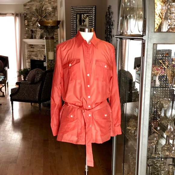 ‼️SOLD‼️NEW Ralph Lauren Women's Silk Safari Tunic - Picture 4 of 8